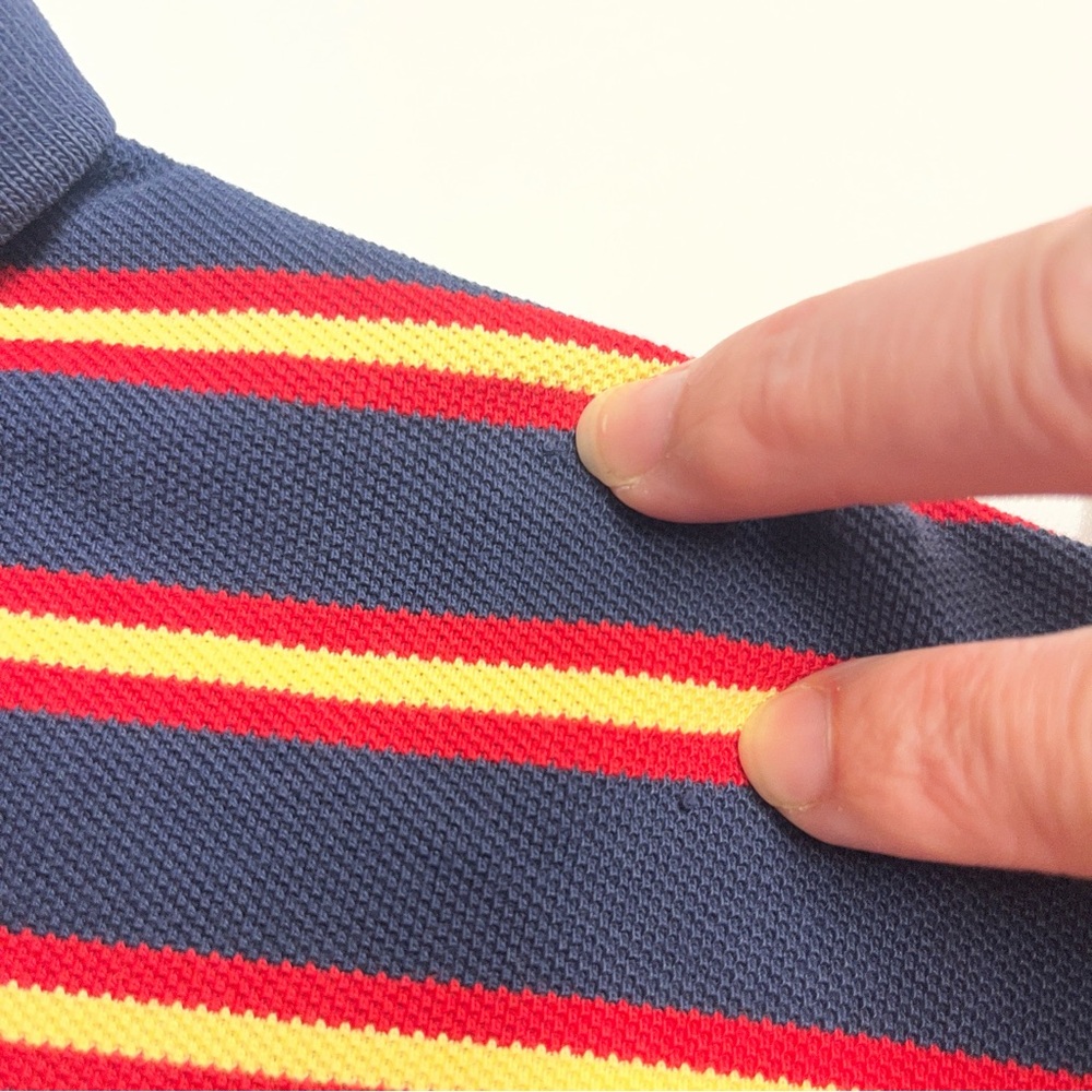Imperfect collar shirt 100% cotton medium short sleeved striped textured shirt - Picture 3 of 13
